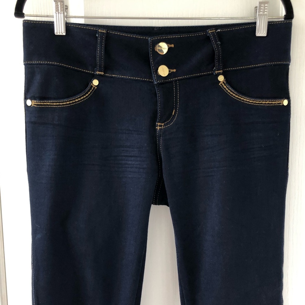 Studio F dark blue jeans. NEVER WORN. No trade